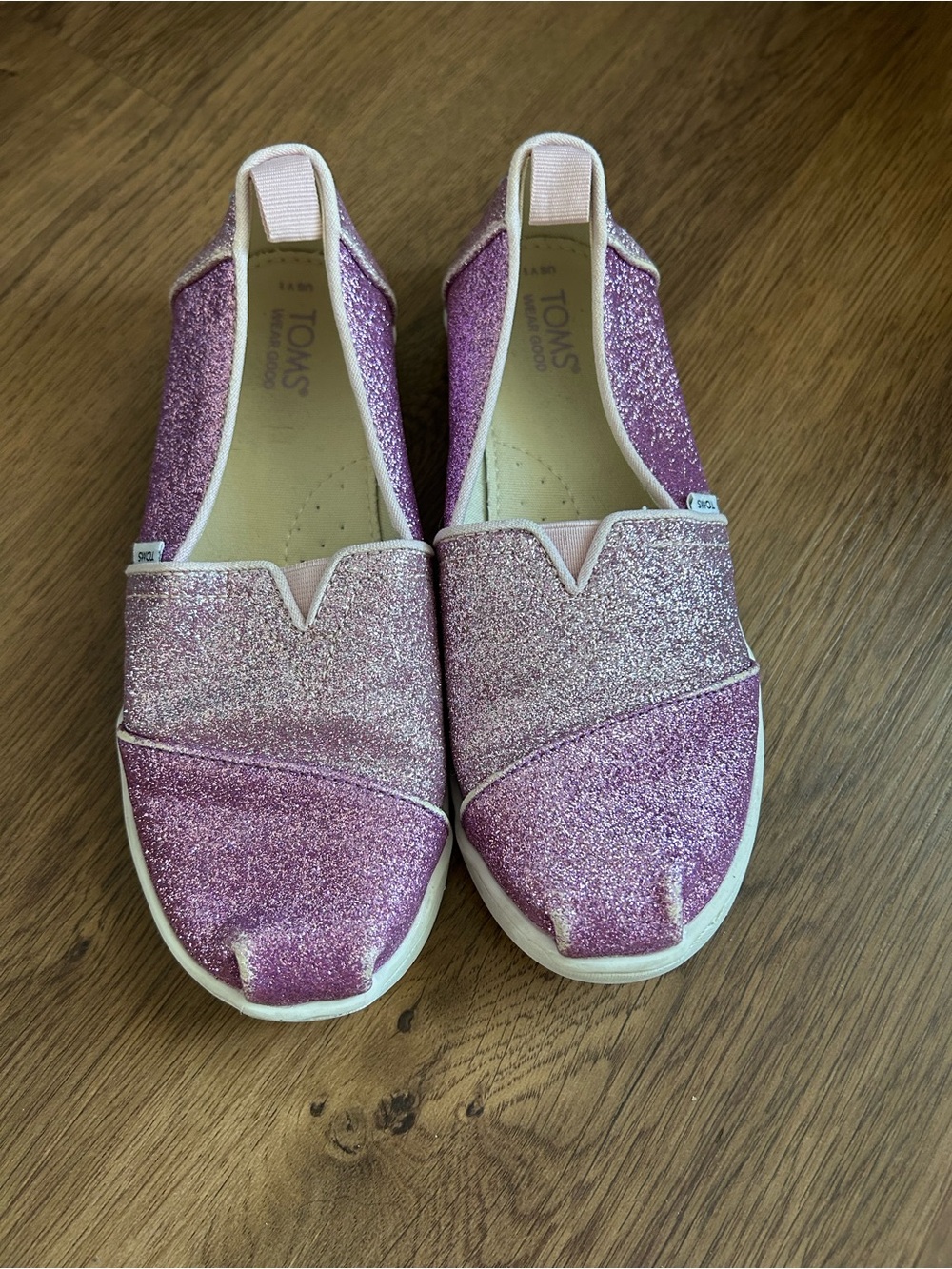 Toms Kids Glitter Slip-Ons - Purple Pink